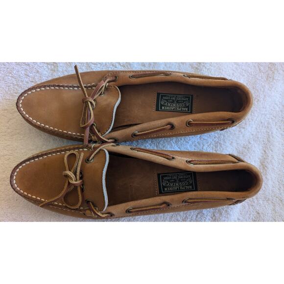Ralph Lauren Country Shoes - Vintage Ralph Lauren Country Boat Shoes Women's Size 9, Brown Leather, Preppy